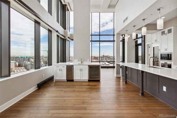 Interior, Kitchen, Pendant Lights, Stainless Steel Appliances, Wood Texture Flooring