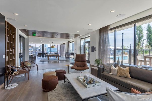 Dining room, Interior, Living room, Pendant Lights, Recessed Lighting, Wood Texture Flooring