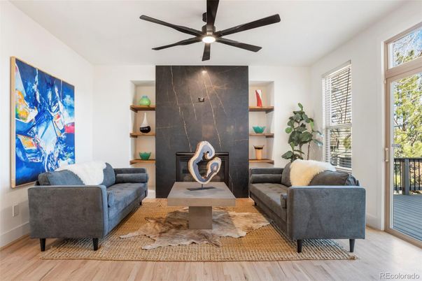 Interior, Living room, Marble Walls, Wood Texture Flooring