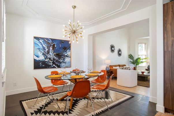 Dining room, Interior, Living room, Pendant Lights