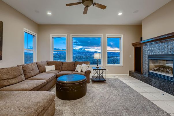 Fireplace, Interior, Living room, Recessed Lighting