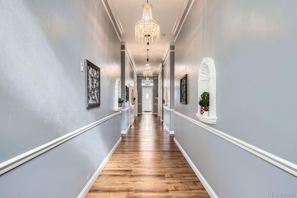 Chandelier, Interior, Wood Texture Flooring