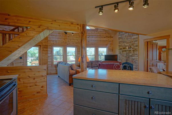 Fireplace, Interior, Living room, Stone Walls, Wooden Walls