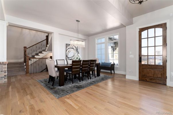 Chandelier, Dining room, Interior, Wood Texture Flooring