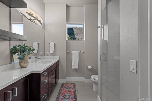 Bathroom, Dual Sink Vanities, Glass Shower, Interior