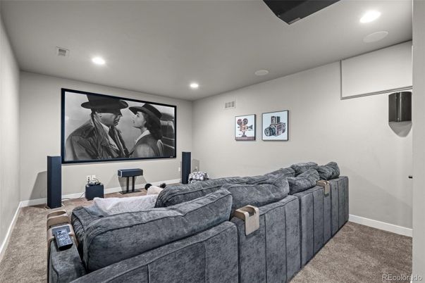 Interior, Projection Screen, Recessed Lighting, Theatre Room