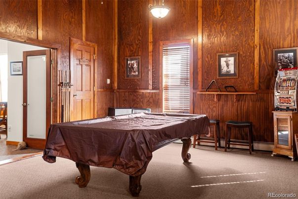 Billiard Table, Game Room, Interior, Wooden Walls