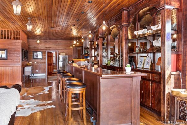Interior, Kitchen, Pendant Lights, Wooden Ceilings, Wood Texture Flooring, Wooden Walls