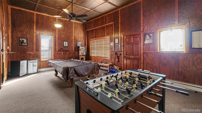 Billiard Table, Game Room, Interior, Wooden Walls