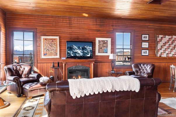 Fireplace, Interior, Living room, Recessed Lighting, Wooden Ceilings, Wood Texture Flooring, Wooden Walls
