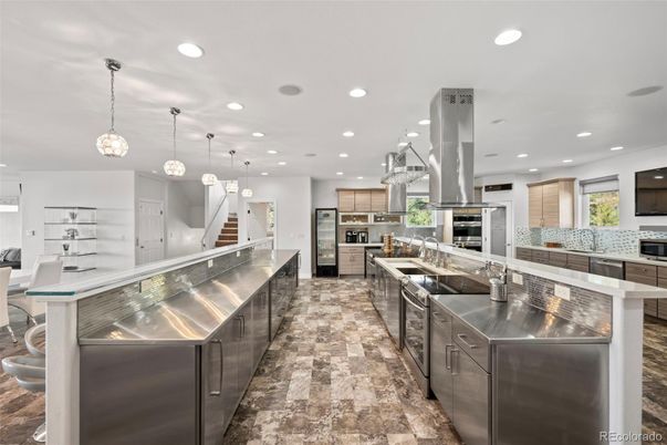 Interior, Kitchen, Pendant Lights, Recessed Lighting, Stainless Steel Appliances