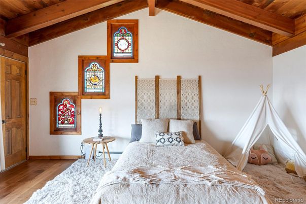 Bedroom, Interior, Wooden Beams, Wooden Ceilings, Wood Texture Flooring