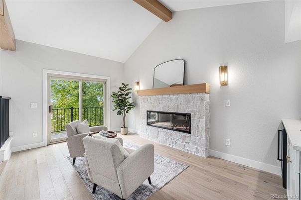 Fireplace, Interior, Living room, Wooden Beams, Wood Texture Flooring