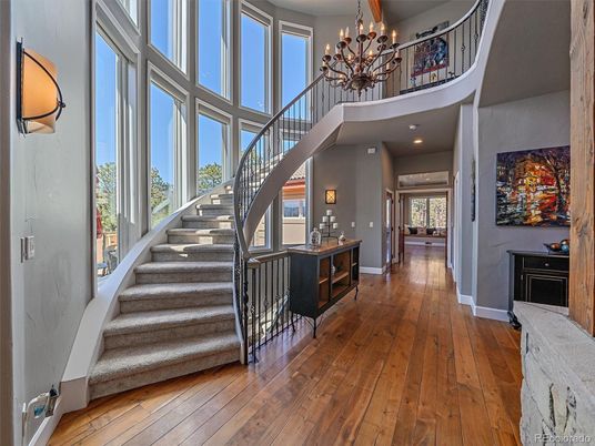 Chandelier, Interior, Recessed Lighting, Wood Texture Flooring