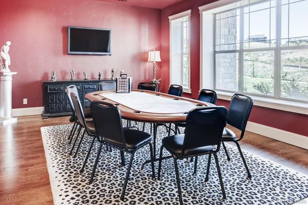 Dining room, Game Room, Interior, Wood Texture Flooring