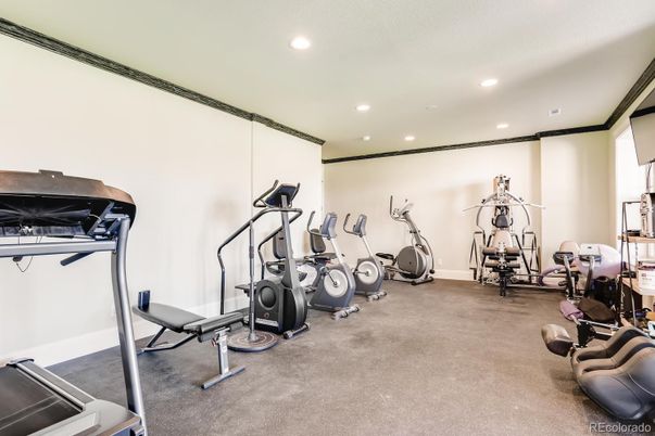 Fitness Equipment, Gym, Interior, Recessed Lighting