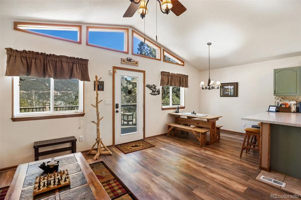 Chandelier, Dining room, Game Room, Interior, Wood Texture Flooring