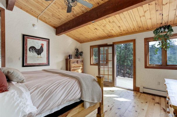 Bedroom, Interior, Wooden Beams, Wooden Ceilings, Wood Texture Flooring