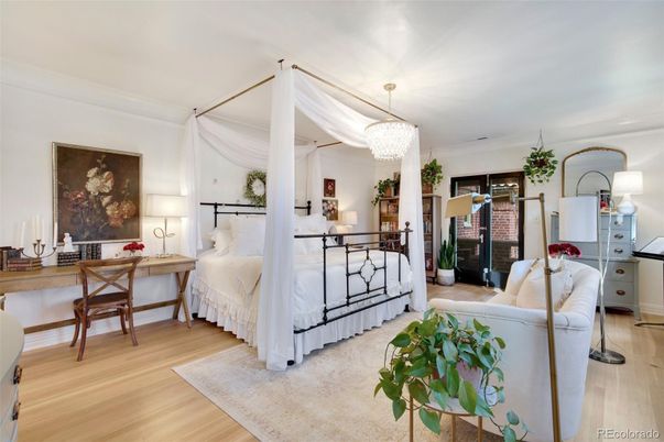 Bedroom, Chandelier, Interior, Wood Texture Flooring
