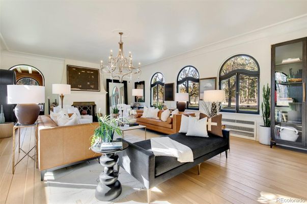 Chandelier, Fireplace, Interior, Living room, Wood Texture Flooring
