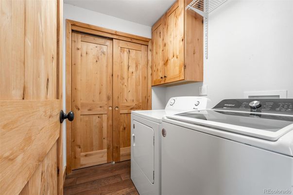 Interior, Washer, Wood Texture Flooring