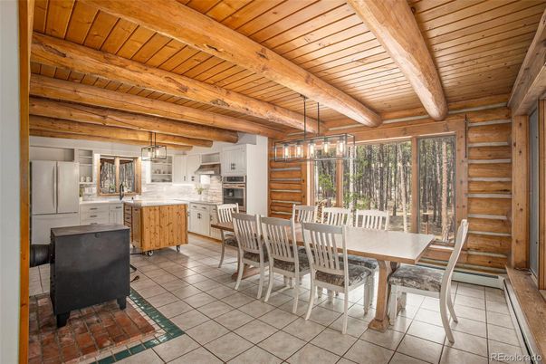 Dining room, Interior, Kitchen, Pendant Lights, Wooden Beams, Wooden Ceilings