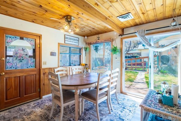 Dining room, Interior, Wooden Ceilings