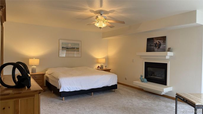 Bedroom, Fireplace, Interior