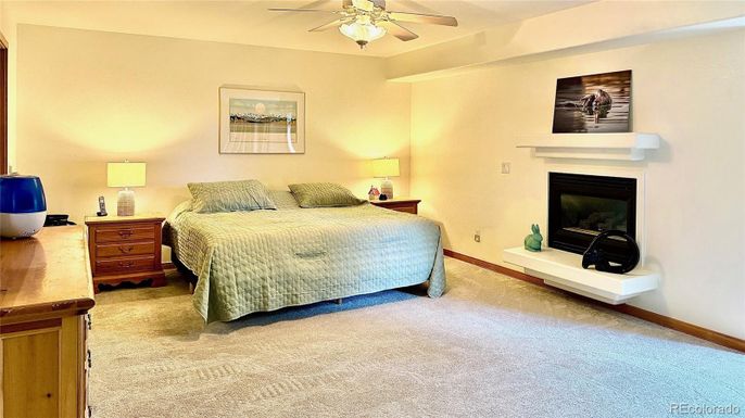 Bedroom, Fireplace, Interior