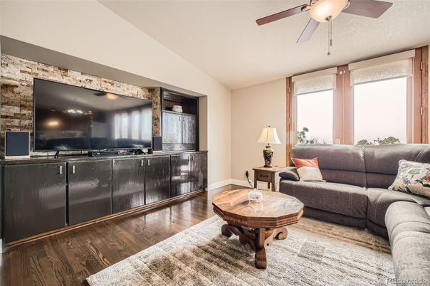 Interior, Living room, Stone Walls, Wood Texture Flooring