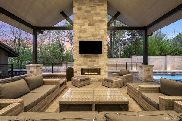 Exterior, Fireplace, Pool