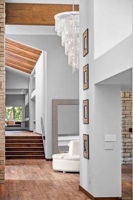 Chandelier, Interior, Wood Texture Flooring