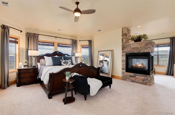 Bedroom, Fireplace, Interior, Recessed Lighting