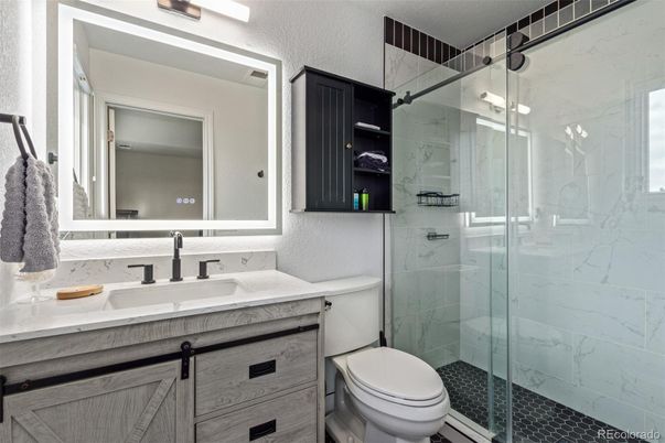 Bathroom, Glass Shower, Interior, Marble Walls