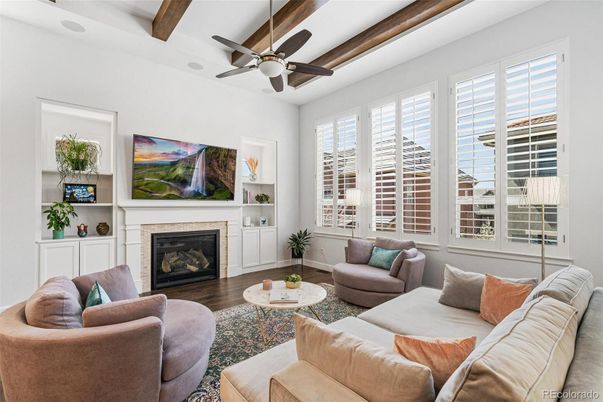 Fireplace, Interior, Living room, Wooden Beams, Wood Texture Flooring