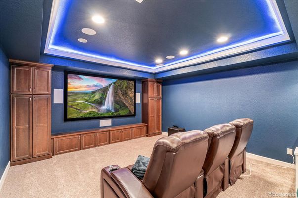 Home Theatre Room, Interior, Projection Screen, Recessed Lighting, Theatre Room