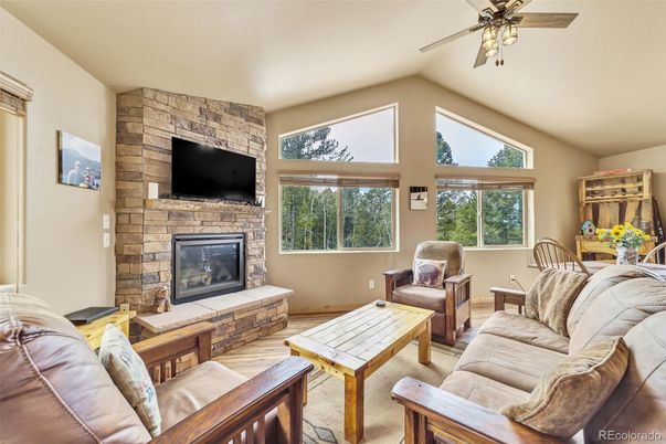 Fireplace, Interior, Living room, Stone Walls