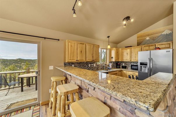 Interior, Kitchen, Pendant Lights, Wood Texture Flooring