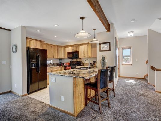 Interior, Kitchen, Pendant Lights, Recessed Lighting, Wooden Beams