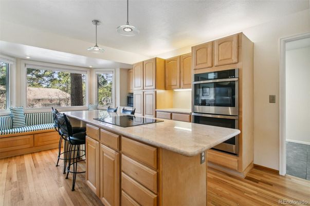 Interior, Kitchen, Pendant Lights, Stainless Steel Appliances, Wood Texture Flooring