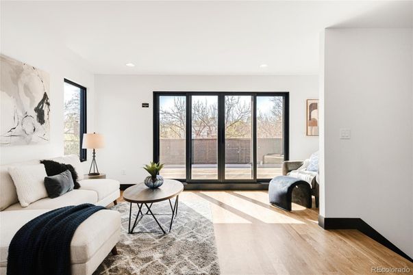 Bedroom, Interior, Living room, Recessed Lighting, Wood Texture Flooring