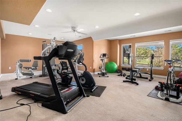 Fitness Equipment, Gym, Interior, Recessed Lighting