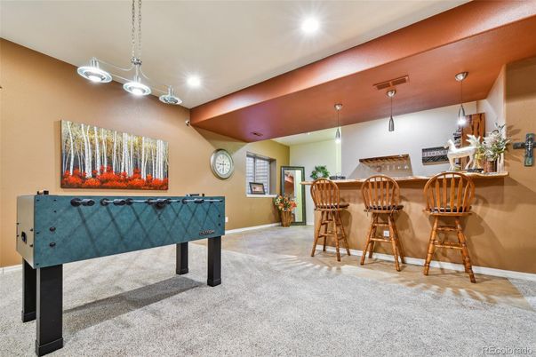 Billiard Table, Game Room, Interior, Pendant Lights, Recessed Lighting