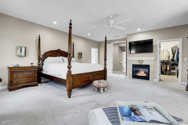 Bedroom, Fireplace, Interior, Recessed Lighting