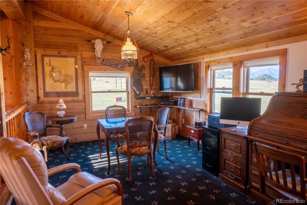Home Office, Interior, Pendant Lights, Wooden Ceilings, Wooden Walls