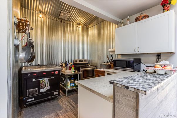 Interior, Kitchen, Stainless Steel Appliances, Wood Texture Flooring