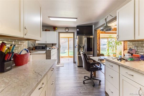 Interior, Kitchen, Stainless Steel Appliances, Wood Texture Flooring