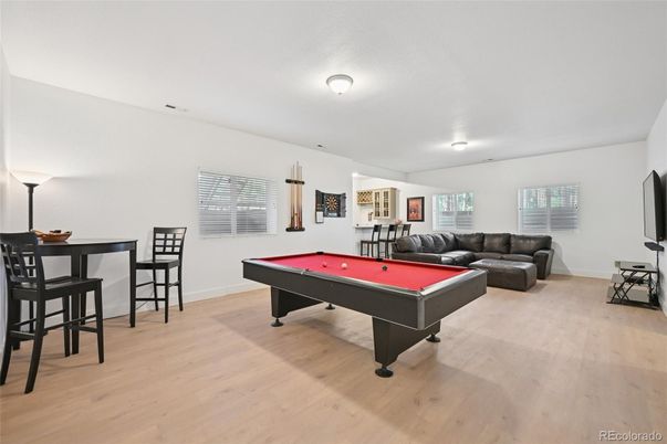 Billiard Table, Game Room, Interior, Living room, Wood Texture Flooring