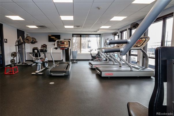Fitness Equipment, Gym, Interior, Recessed Lighting
