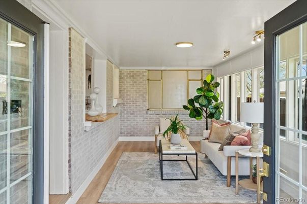 Interior, Living room, Stone Walls, Wood Texture Flooring
